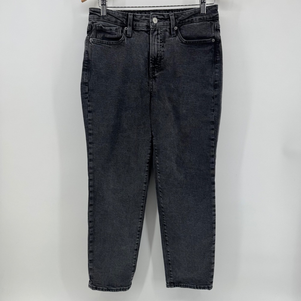 Old Navy High Rise O.G. Straight Leg 90s Minimalist Black Wash Jeans Size 6 - Picture 2 of 9